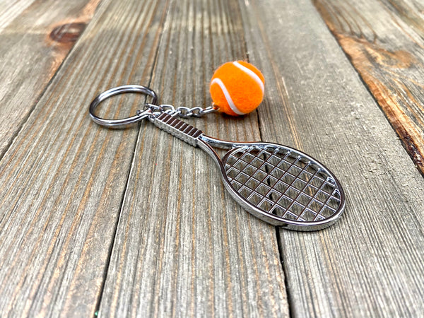 Tennis racket and ball keychain. Sports keychain. Tennis lover’s keychain. Tennis players keychain. Tennis coach gift. Best gift. Perfect gift.
