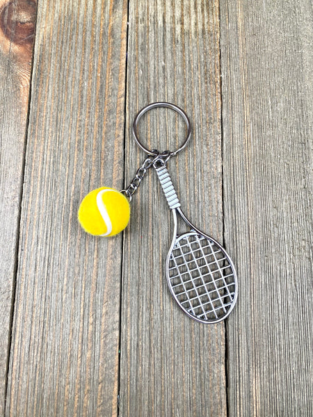 Tennis racket and ball keychain. Sports keychain. Tennis lover’s keychain. Tennis players keychain. Tennis coach gift. Best gift. Perfect gift.