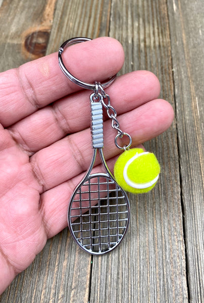 Tennis racket and ball keychain. Sports keychain. Tennis lover’s keychain. Tennis players keychain. Tennis coach gift. Best gift. Perfect gift.