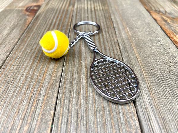 Tennis racket and ball keychain. Sports keychain. Tennis lover’s keychain. Tennis players keychain. Tennis coach gift. Best gift. Perfect gift.