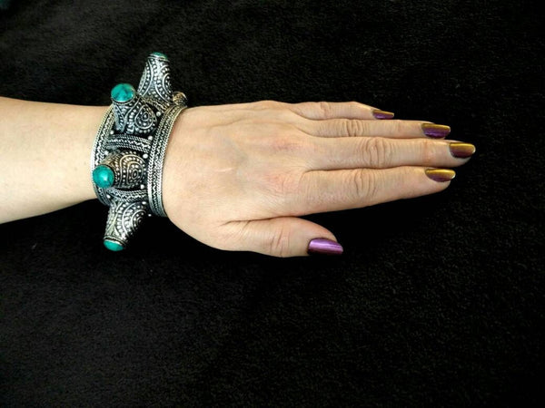 Afghan Kuchi Turkoman Vintage Spiked Cuff Ethnic Tribal Antique Cuff Handmade Gypsy Boho Hippie Gothic Indian Banjara Bracelet.