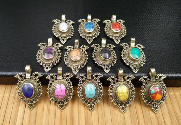 12 Waziri Pendants DIY Belly Dance Costume Designing Boho Jewelry Supply Charms Banjara Kuchi Gypsy Tribal Pendant Findings Dress Designing.