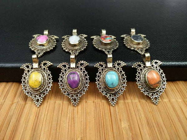8 Waziri Pendants DIY Belly Dance Costume Designing Boho Jewelry Supply Charms Banjara Kuchi Gypsy Tribal Pendant Findings Dress Designing.