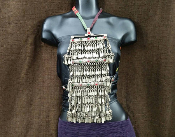 Very Huge Rare Afghan Tribal Traditional Long Pendant Necklace Vintage Handmade Kuchi Ethnic Boho Gypsy Indian Banjara Belly Dancing Jewelry