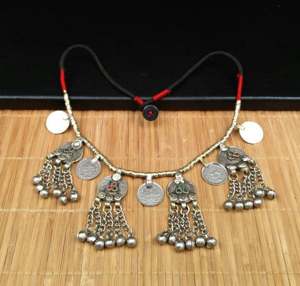 Afghan Tribal Necklace Traditional Vintage Antique Handmade Jewelry Kuchi Boho Necklace Ethnic Indian Belly Dance Jewelry Banjara Necklace.
