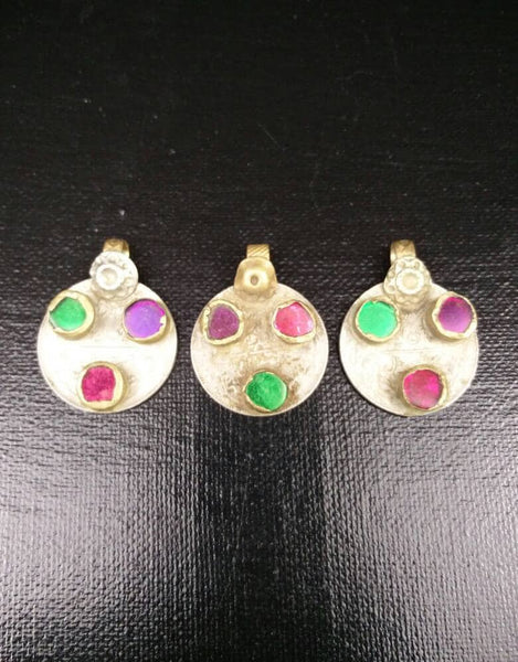 Set Of 3 Vintage Coin Pendants DIY Costume Designing Jewelry Supply Coins Pendants Charms Banjara Dress Afghan Kuchi Tribal Jewelry Findings