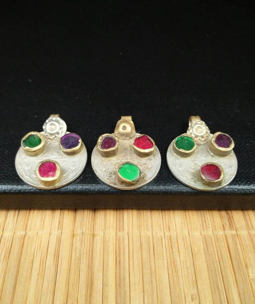 Set Of 3 Vintage Coin Pendants DIY Costume Designing Jewelry Supply Coins Pendants Charms Banjara Dress Afghan Kuchi Tribal Jewelry Findings