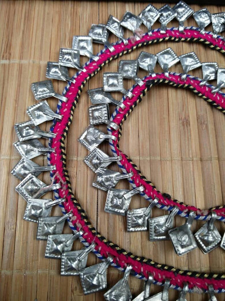 83 Charms Rare Trim With Silver Vintage Leaf Shape Charms DIY Chain Belly Dance Costume Banjara Dress Jewelry Supply Ethnic Kuchi Findings.