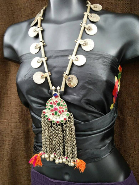 Afghan Tribal Traditional Necklace Vintage Handmade Kuchi Necklace Ethnic Boho Indian Banjara Turkish Nepal Unique Pendant Necklace Jewelry.