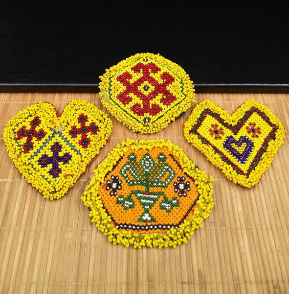 4 Dress Patches Belly Dancing Costume Supply Afghan Kuchi Handmade Vintage Sew On Panels Banjara Tribal Bohemian Clothing Jewelry Findings.
