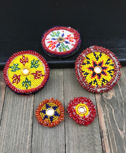 5 Dress Patches Belly Dancing Costume Supply DIY Afghan Kuchi Tribal Handmade Vintage Antique Banjara Bohemian Clothing Sewing Findings