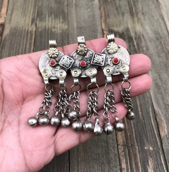 Vintage Coin Pendant DIY Belly Dancing Costume Designing Supply Old Antique Coin Charm Banjara Kuchi Tribal Afghan Bohemian Jewelry Findings