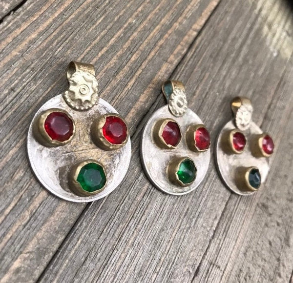 Set Of 3 Vintage Coins Pendants Belly Dancing Costume Supply Banjara Dress Designing Afghan Kuchi Tribal DIY Bohemian Jewelry Findings Gift.