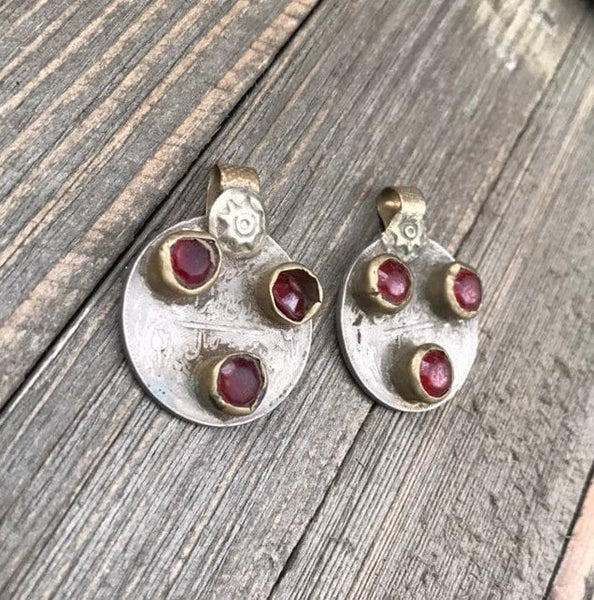 Pair Of Vintage Coins Pendants Belly Dancing Costume Supply Banjara Dress Designing Afghan Kuchi Tribal DIY Bohemian Jewelry Findings Parts.