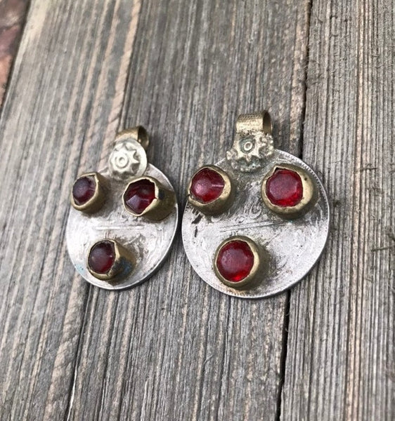 Pair Of Vintage Coins Pendants Belly Dancing Costume Supply Banjara Dress Designing Afghan Kuchi Tribal DIY Bohemian Jewelry Findings Parts.