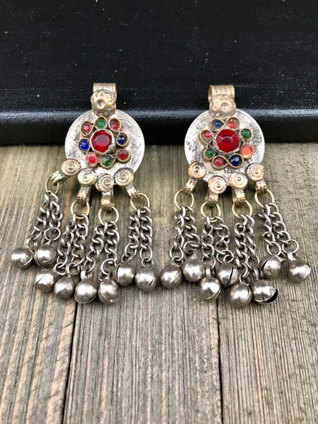 Pair Of Vintage Coin Pendants Belly Dancing Costume Supply Dress Design Antique Charms Banjara Afghan Kuchi Tribal Bohemian Jewelry Findings