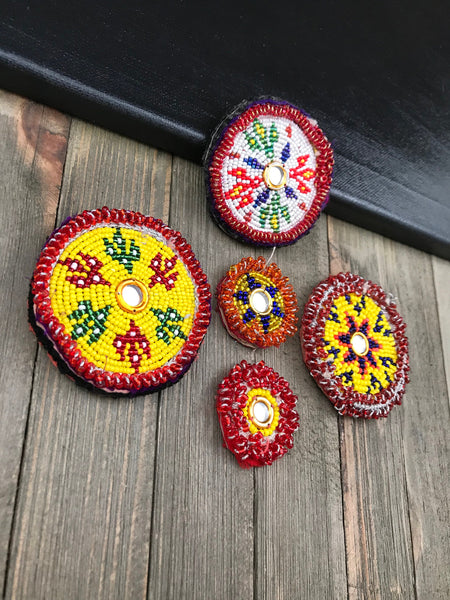 5 Dress Patches Belly Dancing Costume Supply DIY Afghan Kuchi Tribal Handmade Vintage Antique Banjara Bohemian Clothing Sewing Findings