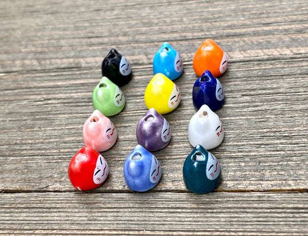 10 Cute Cat Ceramic Beads Animal Pet Porcelain Hand Painted Handmade Multicolor Clay Spacers DIY Earrings Bracelet Anklet Yoga Mala Necklace