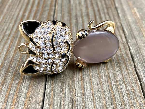 Cat Pendant Elegant Cat Pet Lover Charm Boho Gypsy Hippie Animal Lover DIY Bohemian Jewelry Finding Yoga Mala Earrings Long Sweater Necklace
