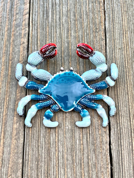 Blue Crab Pendant Crab Lover's Seafood Lover's Beach Lover's Charm Long Sweater Yoga Mala Necklace Bohemian Jewelry Findings
